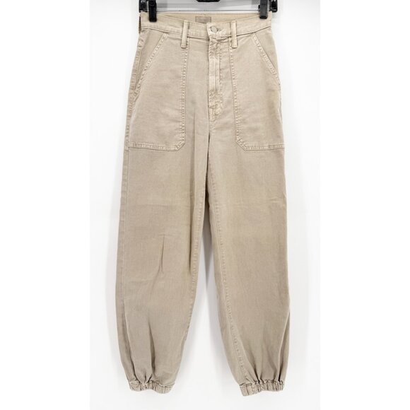 MOTHER Denim - MOTHER The Wrapper Patch Springy ankle jeans 25 IN CHALK OXFORD TAN